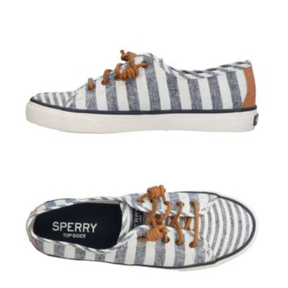 Sperry Women’s Canvas Boat Shoes - Navy and Cream Stripes